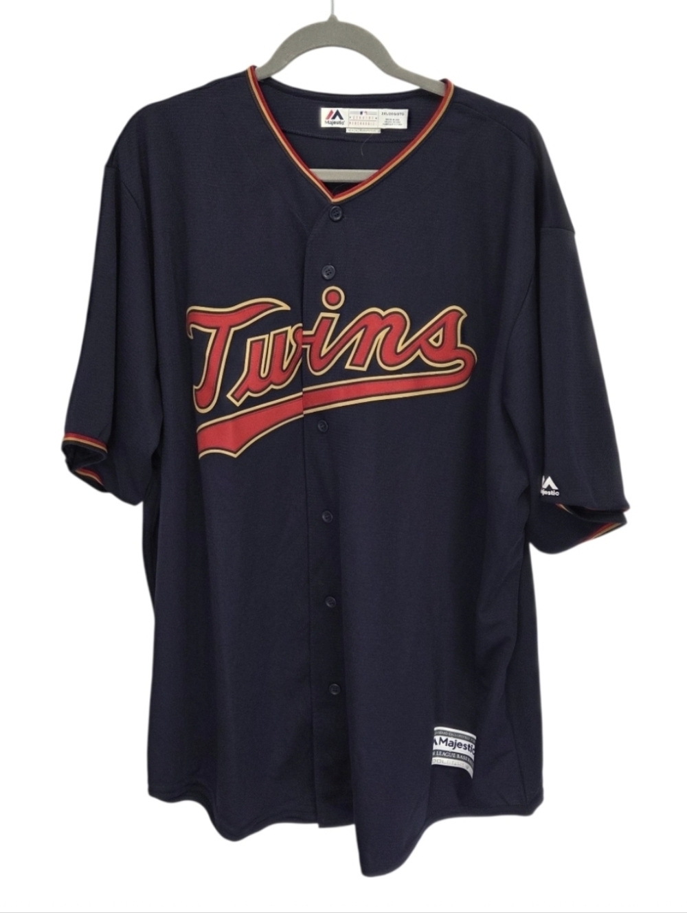 Minnesota Twins Majestic Coolbase Blank Blue Baseball Jersey USA Size 2XL